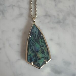KENDRA SCOTT Blue-Green Marbled Pendant Necklace
